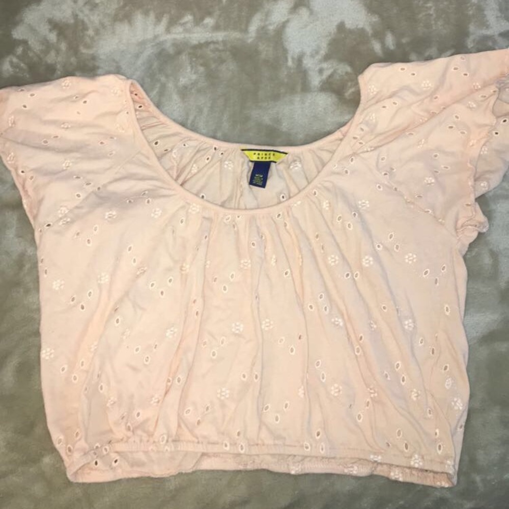 Peach crop top worn twice